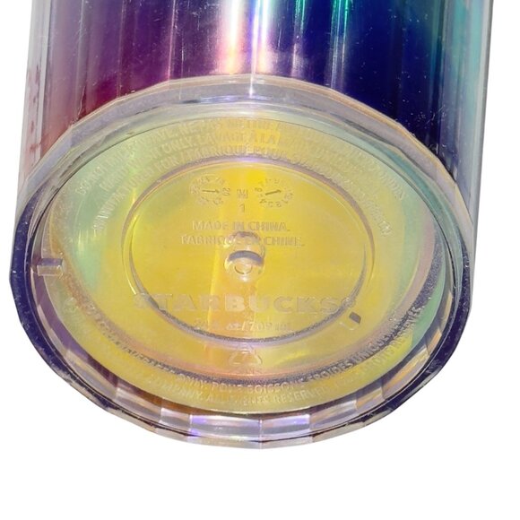 Starbucks 2021 Summer Rainbow Kaleidoscope Acrylic Tumbler 24 OZ w/Straw & Lid - Picture 5 of 9